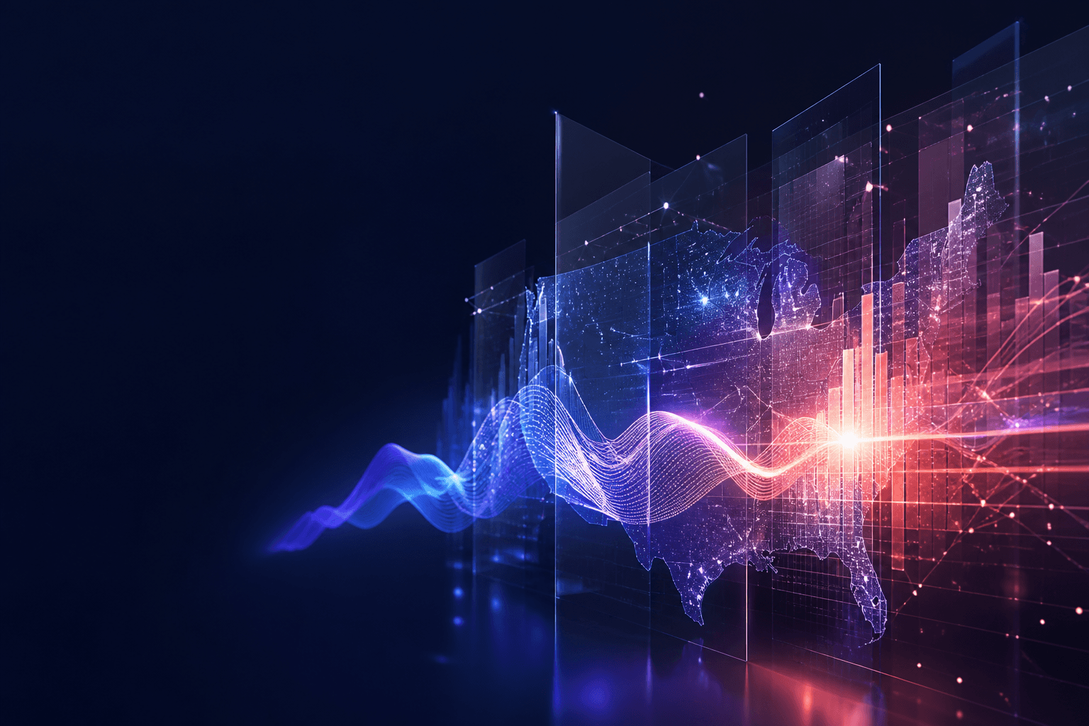 Digital service signal represented as a luminous waveform